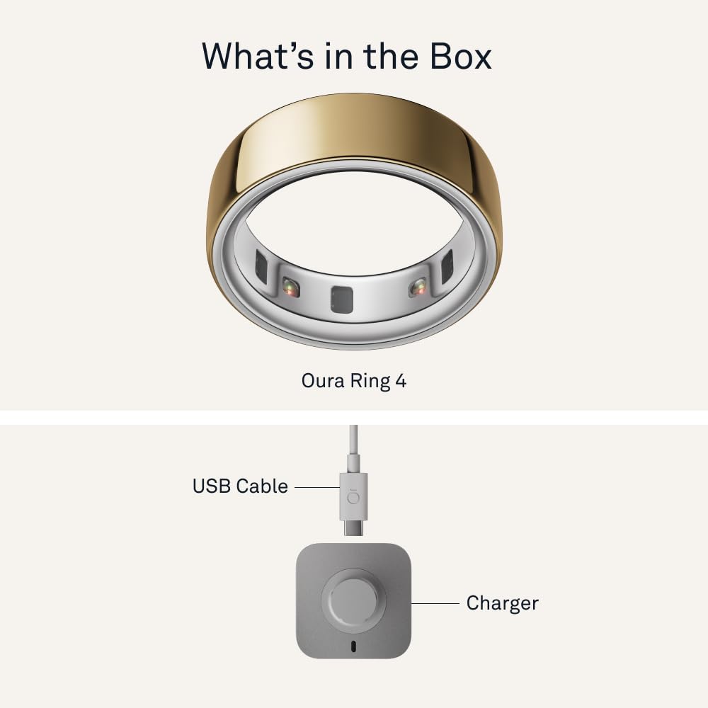 Oura Ring 4 - Rose Gold - Size 8 - Smart Ring - Size First with Oura Ring 4 Sizing Kit - Sleep Tracking Wearable - Heart Rate - Fitness Tracker - Up to 8 Days of Battery Life