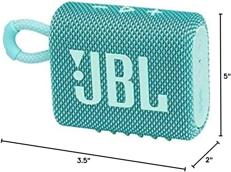 JBL Go 3 - Portable Mini Bluetooth Speaker, big audio and punchy bass, IP67 waterproof and dustproof, 5 hours of playtime, speaker for home, outdoor and travel (White)