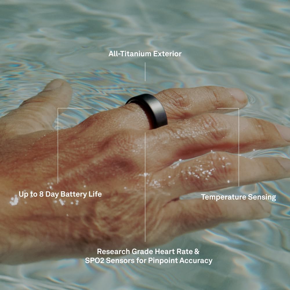 Oura Ring 4 - Rose Gold - Size 8 - Smart Ring - Size First with Oura Ring 4 Sizing Kit - Sleep Tracking Wearable - Heart Rate - Fitness Tracker - Up to 8 Days of Battery Life