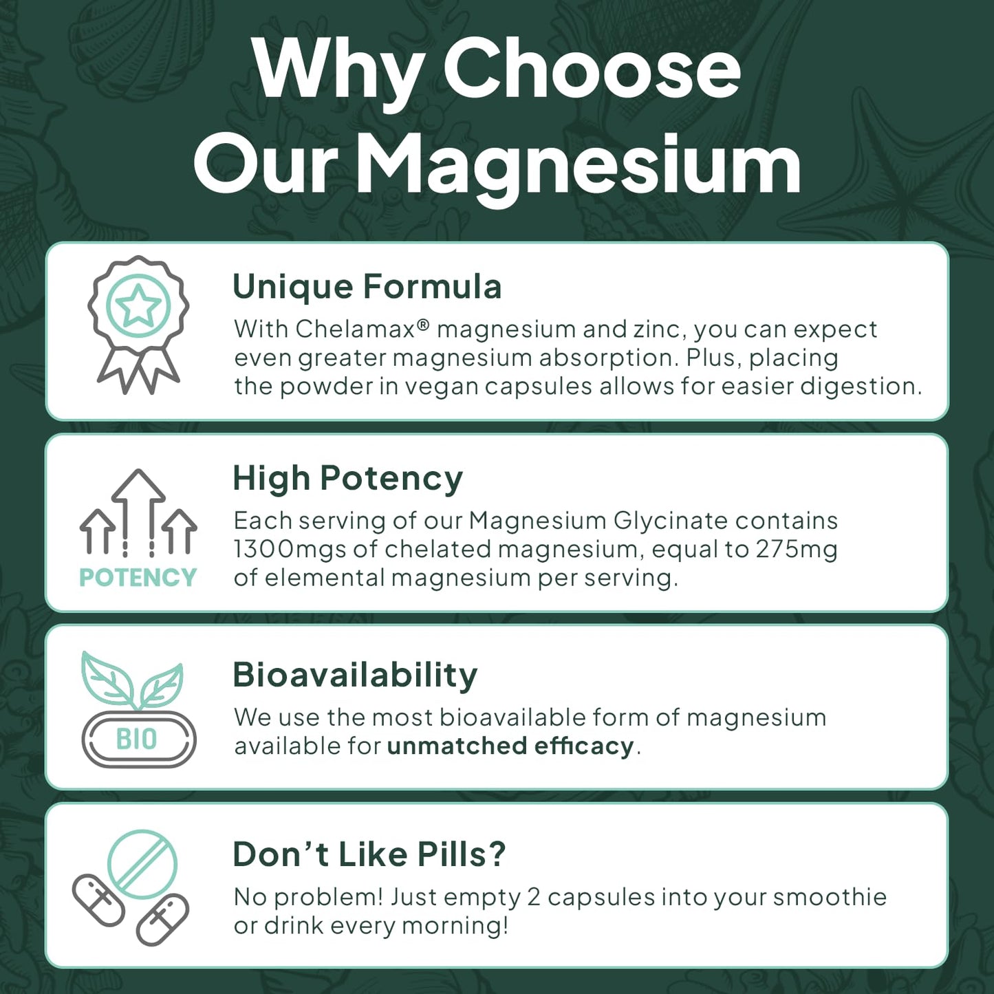 Pure Magnesium Glycinate with Zinc - Maximum Strength Chelated Magnesium Supplement for Women and Men for Muscle Cramps and Sleep Support - 90 Capsule