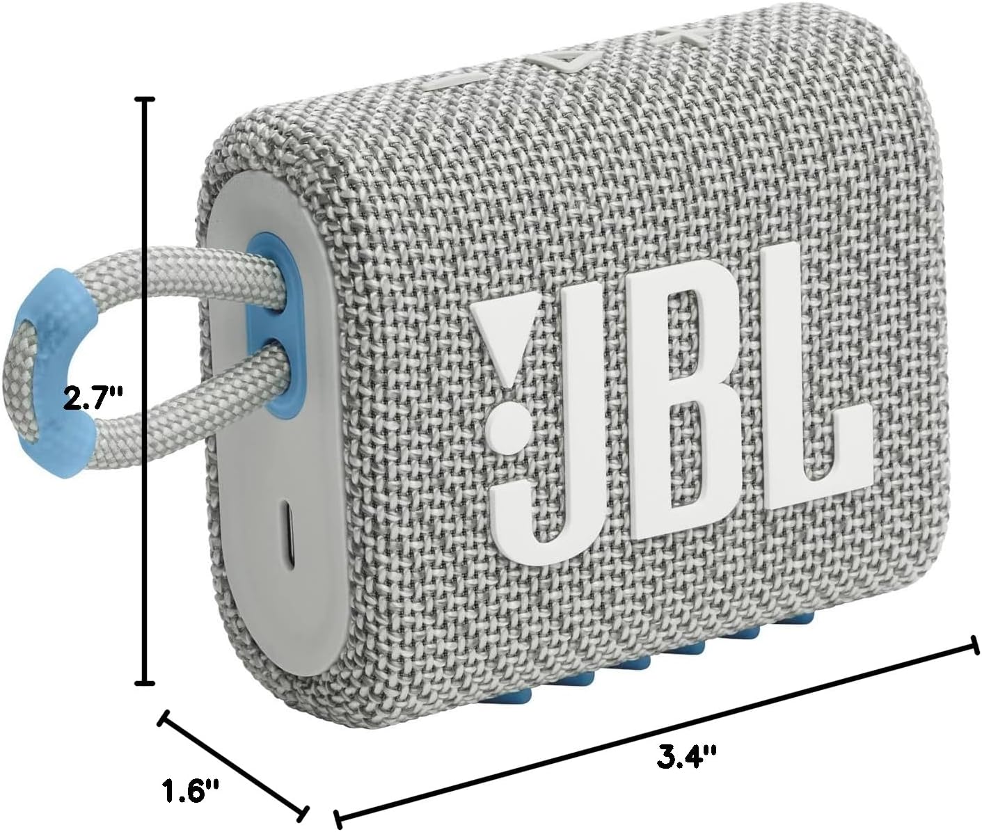 JBL Go 3 - Portable Mini Bluetooth Speaker, big audio and punchy bass, IP67 waterproof and dustproof, 5 hours of playtime, speaker for home, outdoor and travel (White)