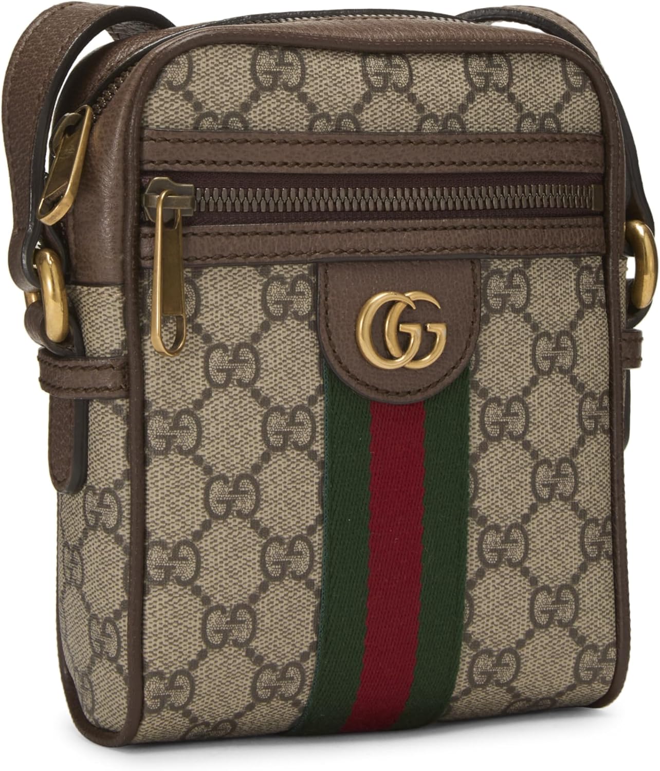 Pre-Loved Brown GG Supreme Canvas Ophidia Messenger Mini, Brown