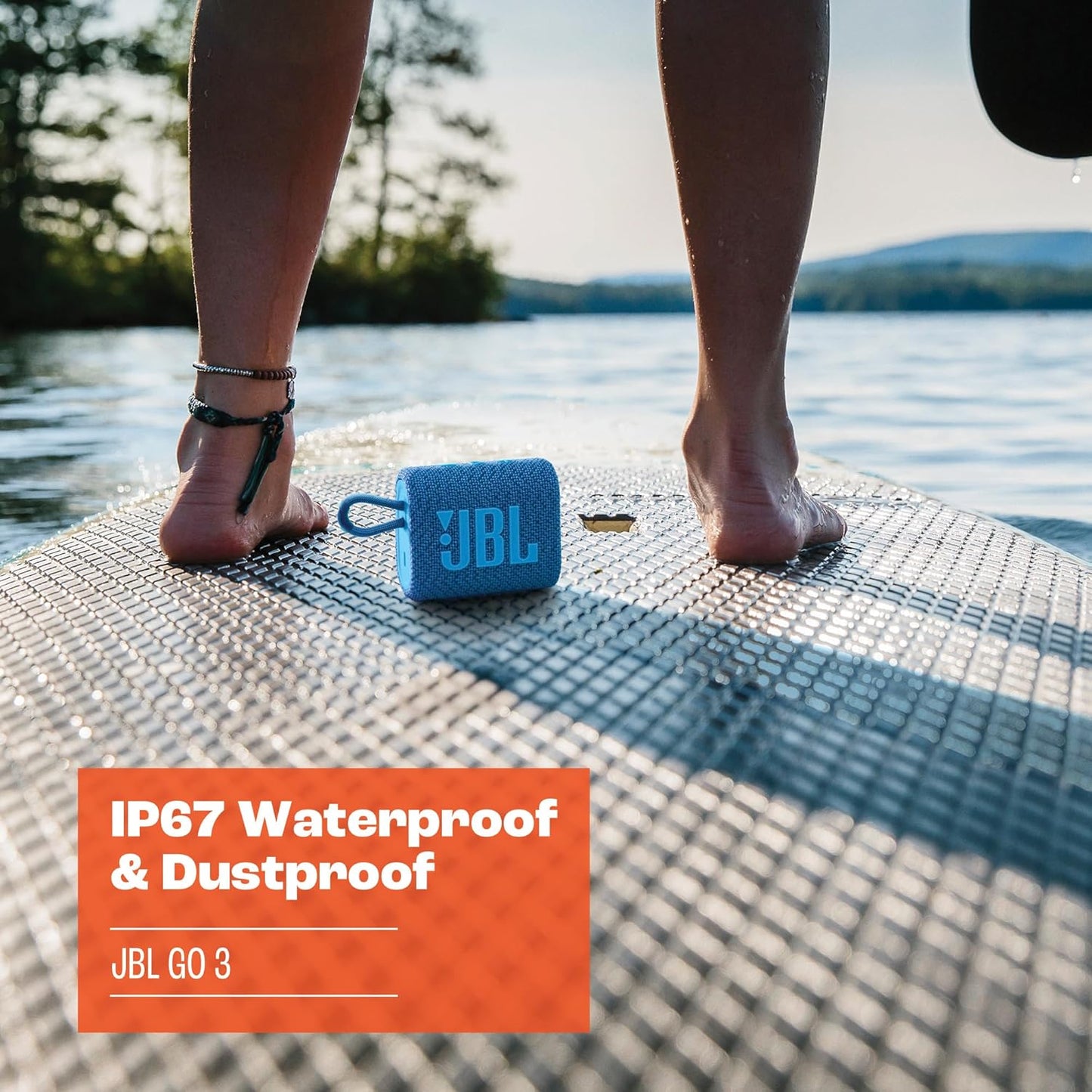 JBL Go 3 - Portable Mini Bluetooth Speaker, big audio and punchy bass, IP67 waterproof and dustproof, 5 hours of playtime, speaker for home, outdoor and travel (White)