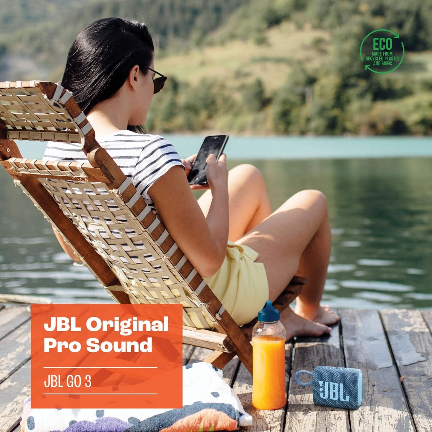 JBL Go 3 - Portable Mini Bluetooth Speaker, big audio and punchy bass, IP67 waterproof and dustproof, 5 hours of playtime, speaker for home, outdoor and travel (White)