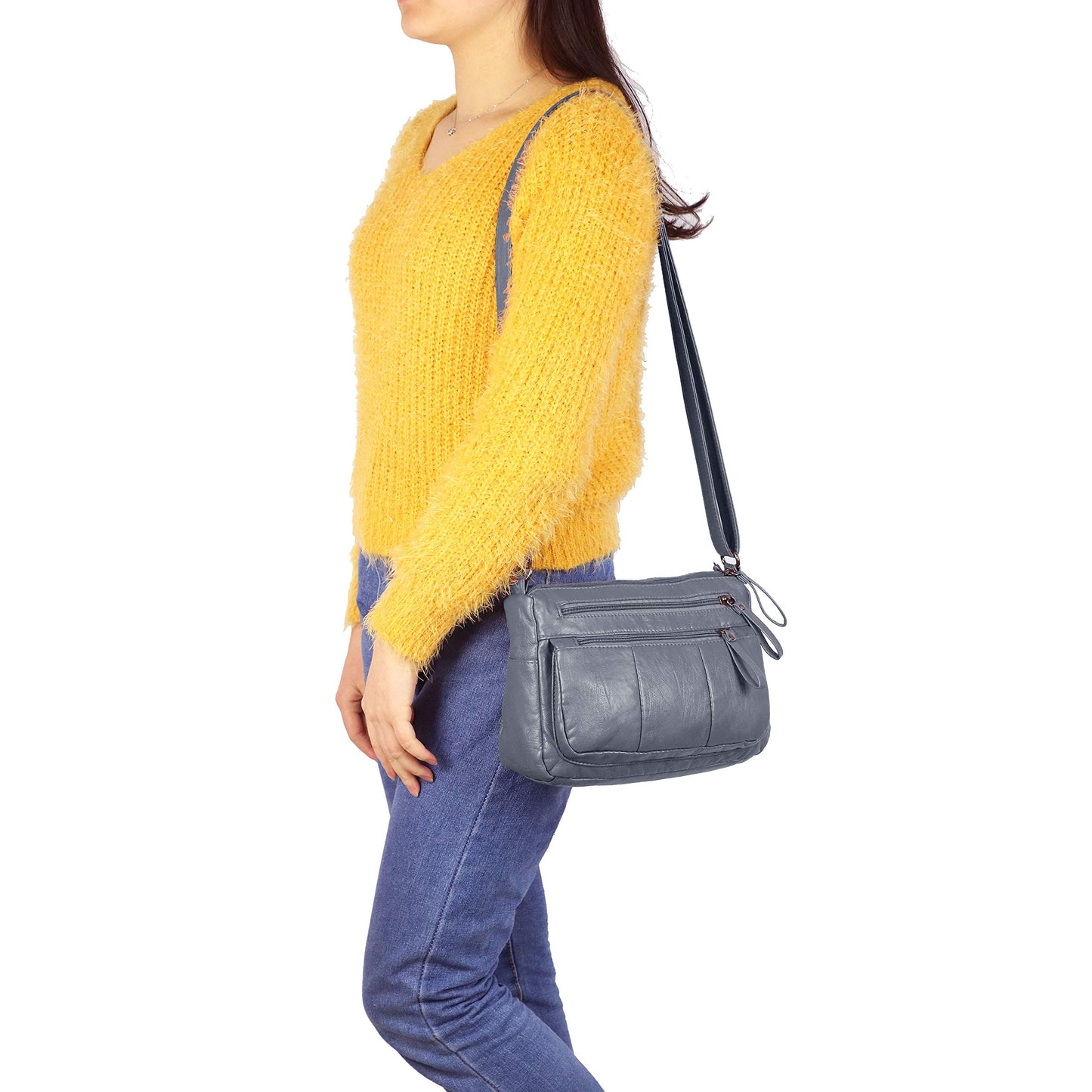 Soft PU Leather Shoulder Bag Crossbody Purse