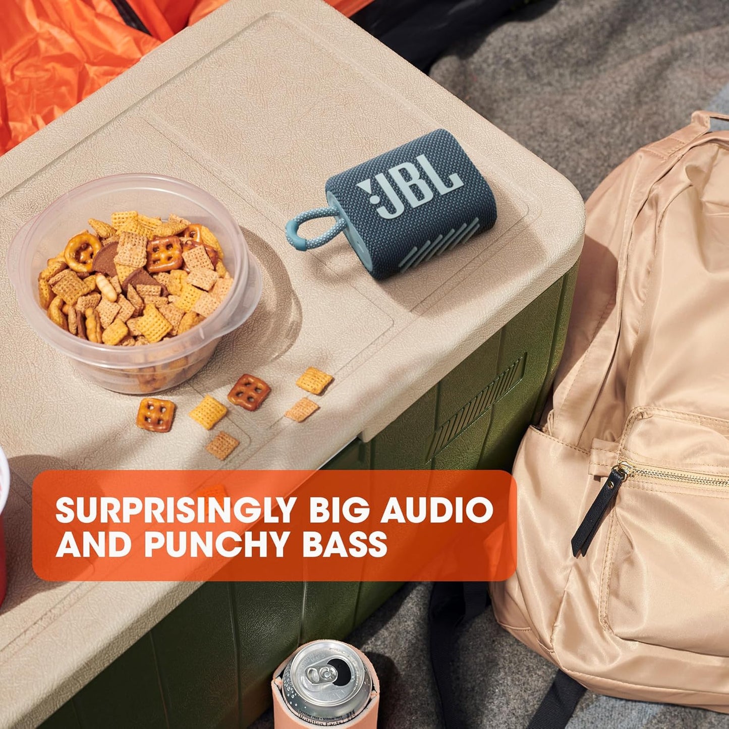 JBL Go 3 - Portable Mini Bluetooth Speaker, big audio and punchy bass, IP67 waterproof and dustproof, 5 hours of playtime, speaker for home, outdoor and travel (White)