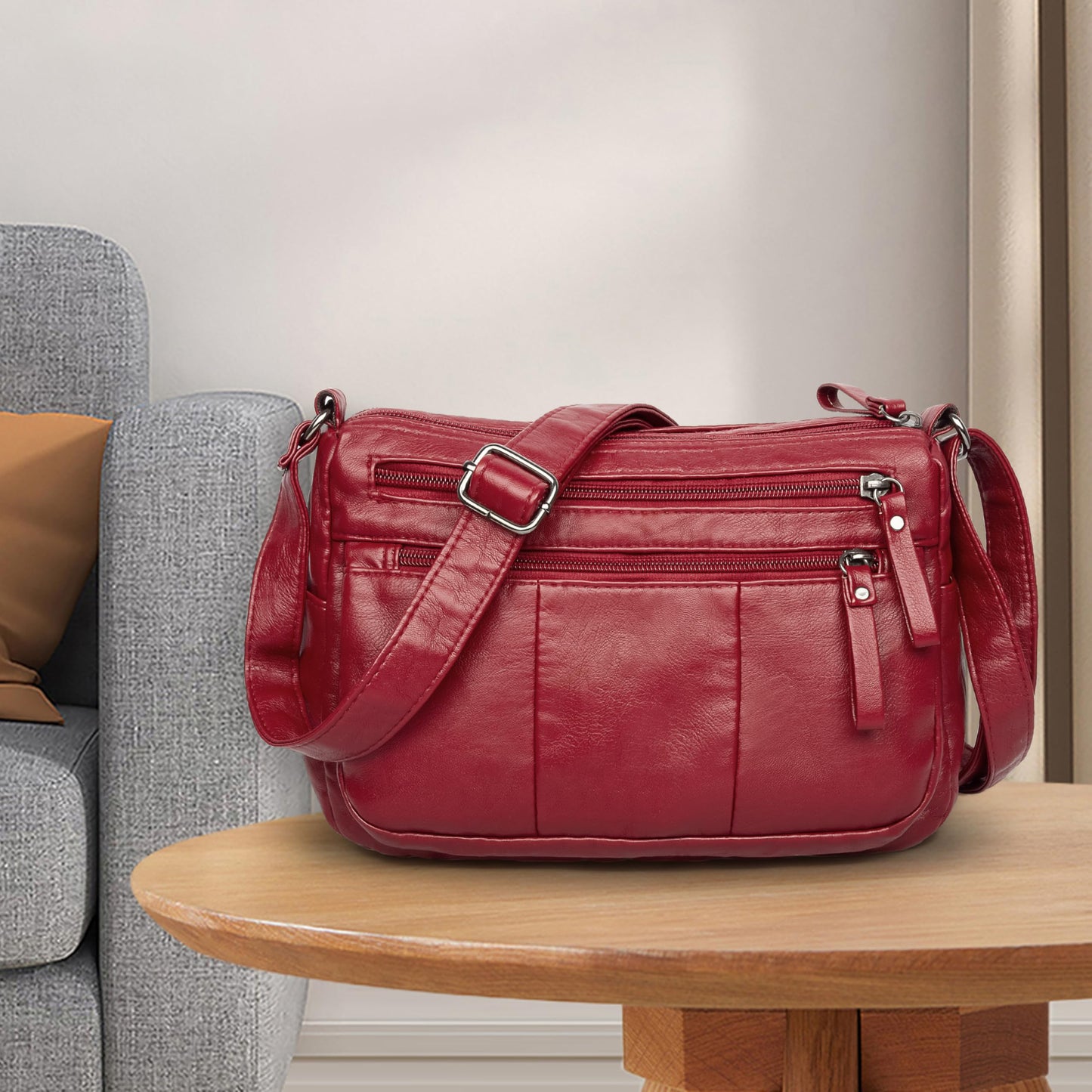 Soft PU Leather Shoulder Bag Crossbody Purse