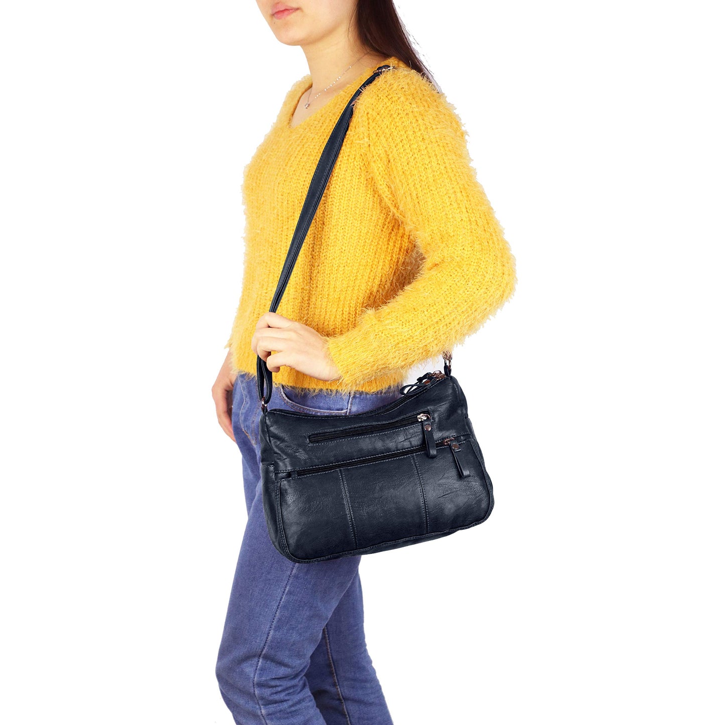 Soft PU Leather Shoulder Bag Crossbody Purse