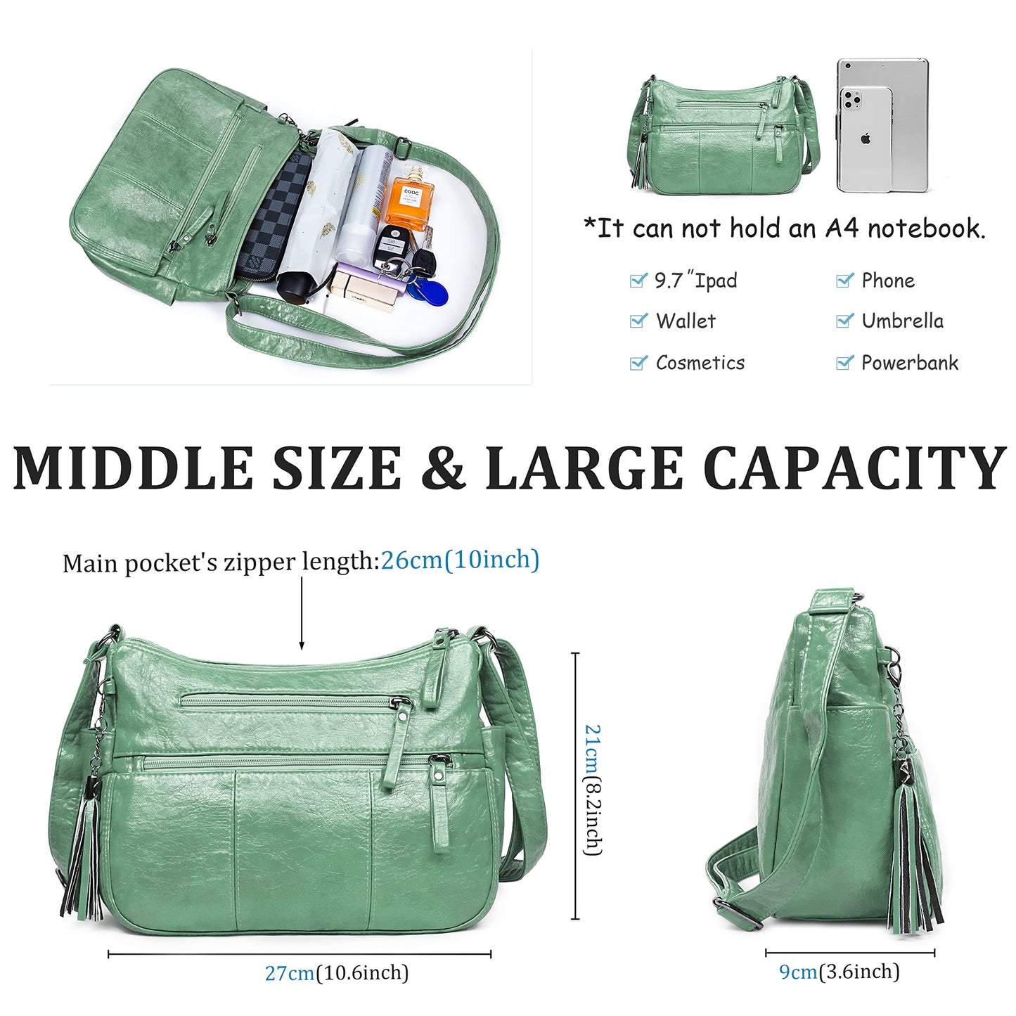 Soft PU Leather Shoulder Bag Crossbody Purse