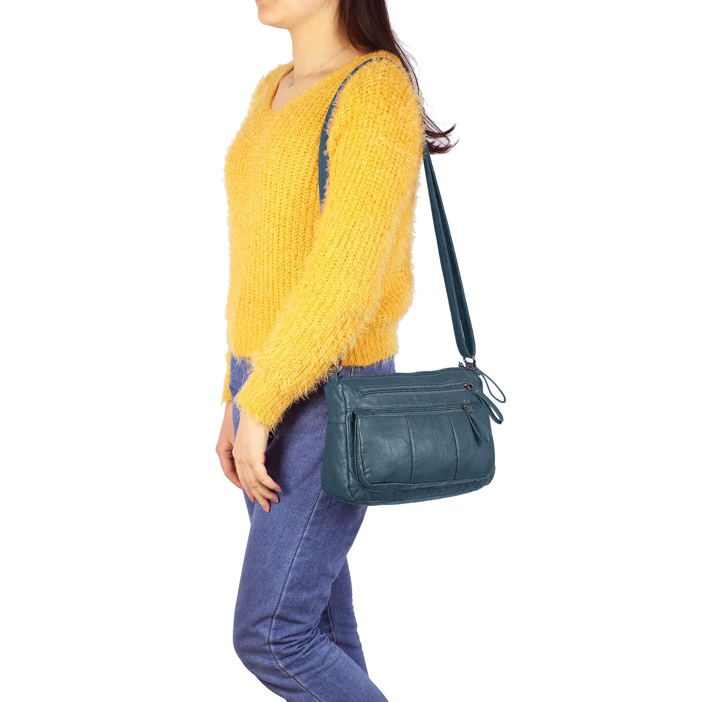 Soft PU Leather Shoulder Bag Crossbody Purse