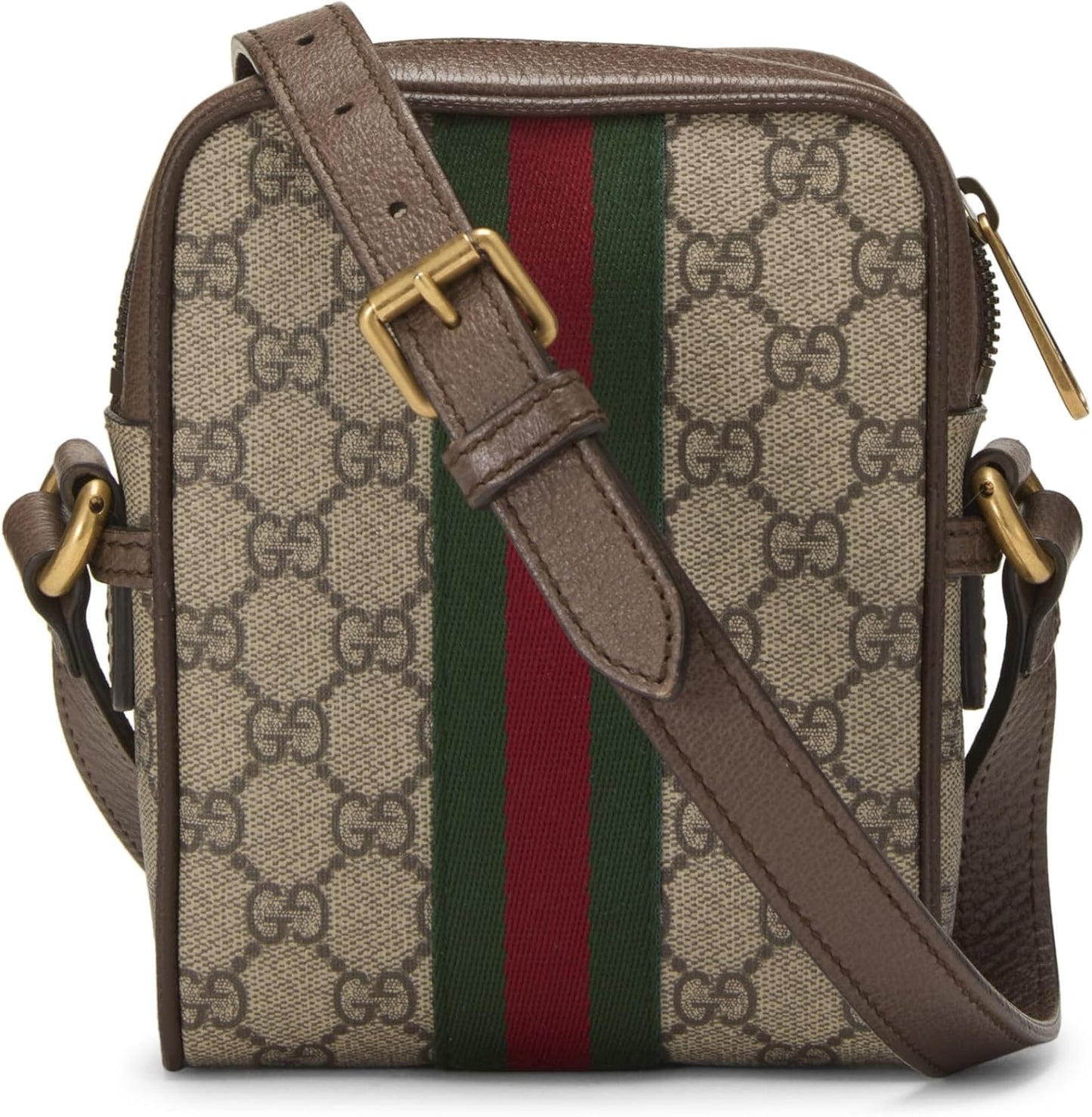 Pre-Loved Brown GG Supreme Canvas Ophidia Messenger Mini, Brown