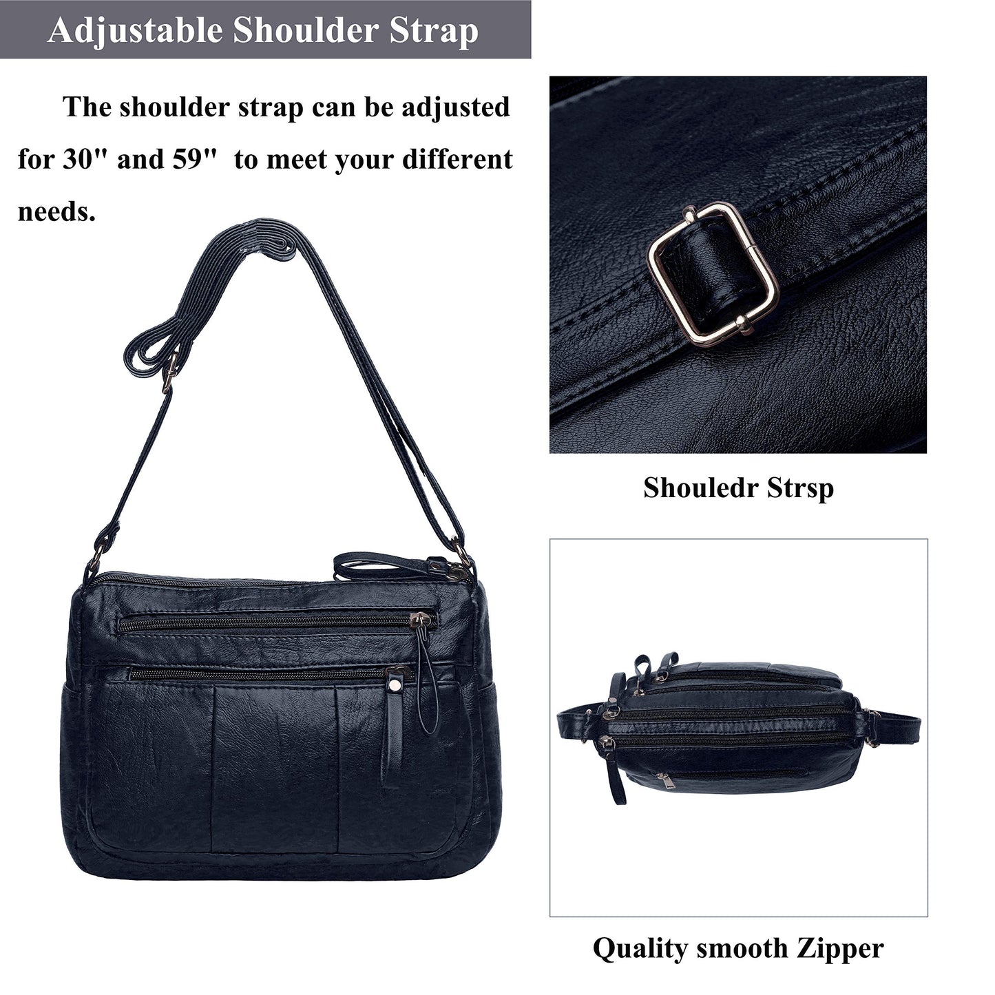 Soft PU Leather Shoulder Bag Crossbody Purse