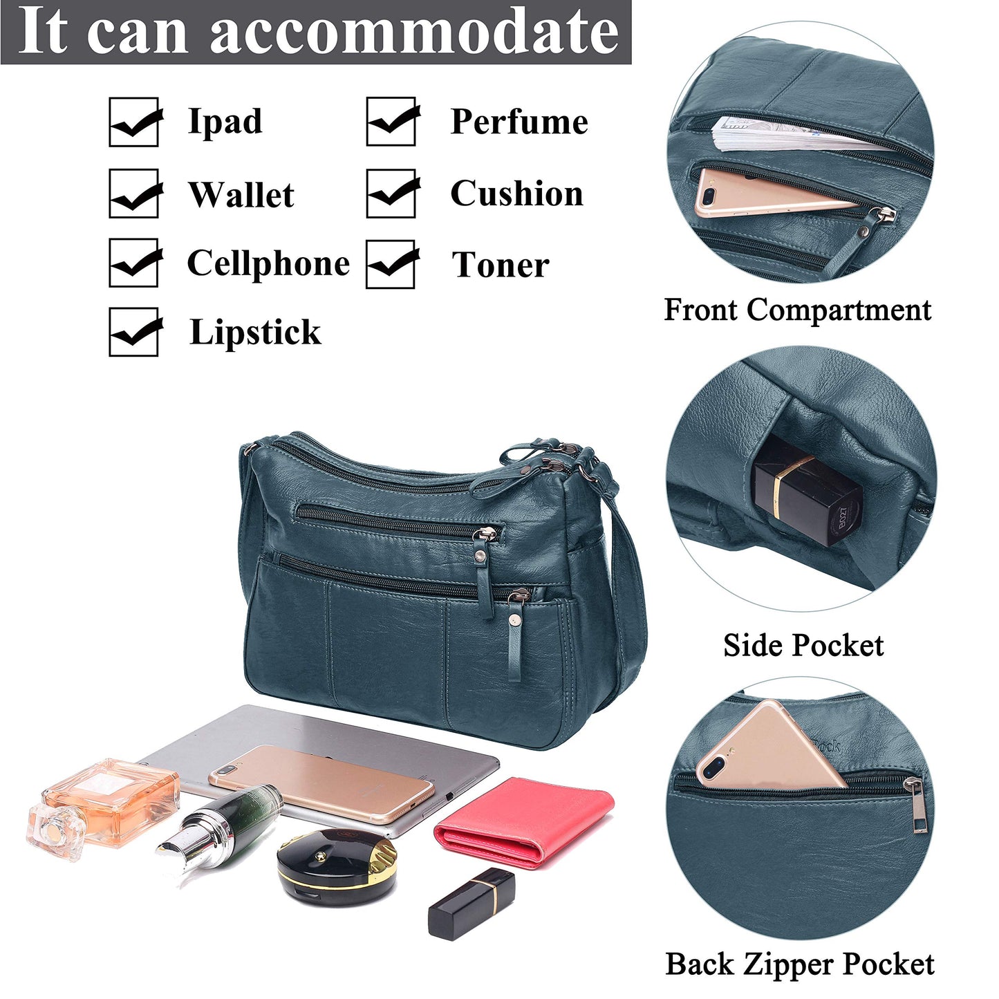 Soft PU Leather Shoulder Bag Crossbody Purse