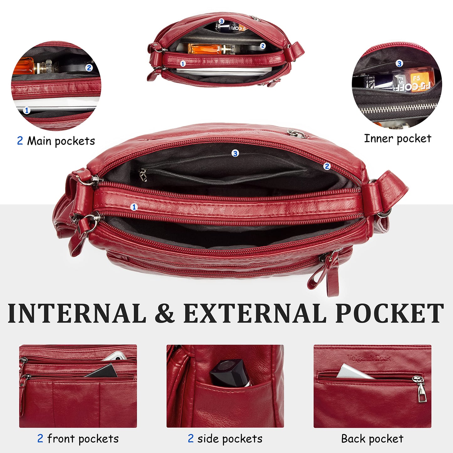 Soft PU Leather Shoulder Bag Crossbody Purse