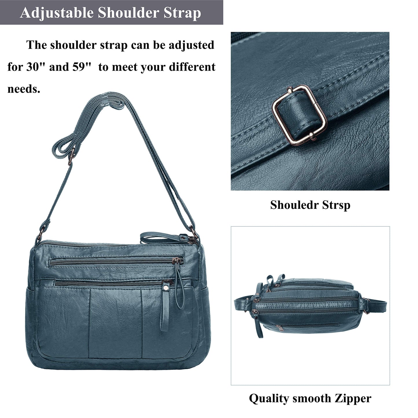 Soft PU Leather Shoulder Bag Crossbody Purse