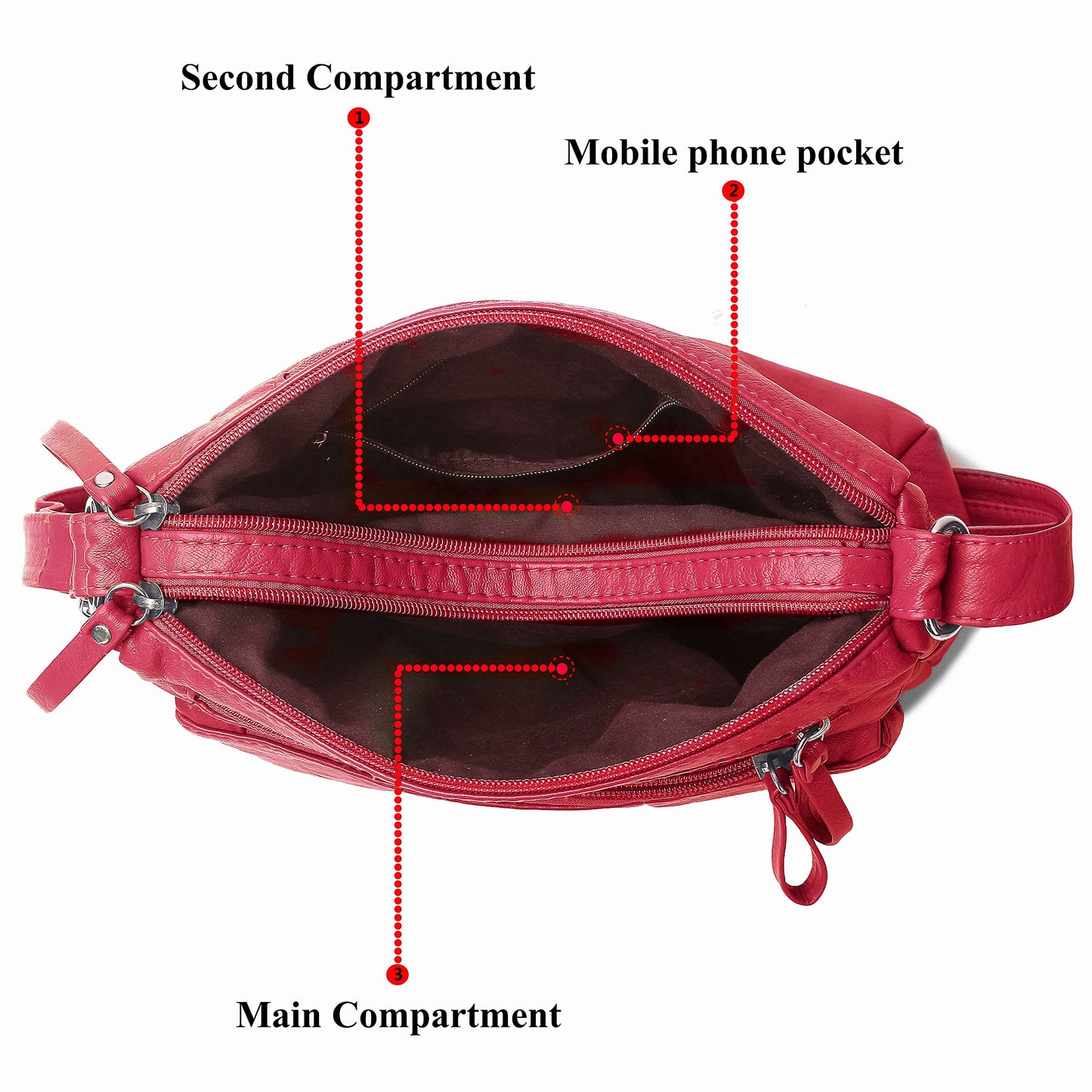 Soft PU Leather Shoulder Bag Crossbody Purse