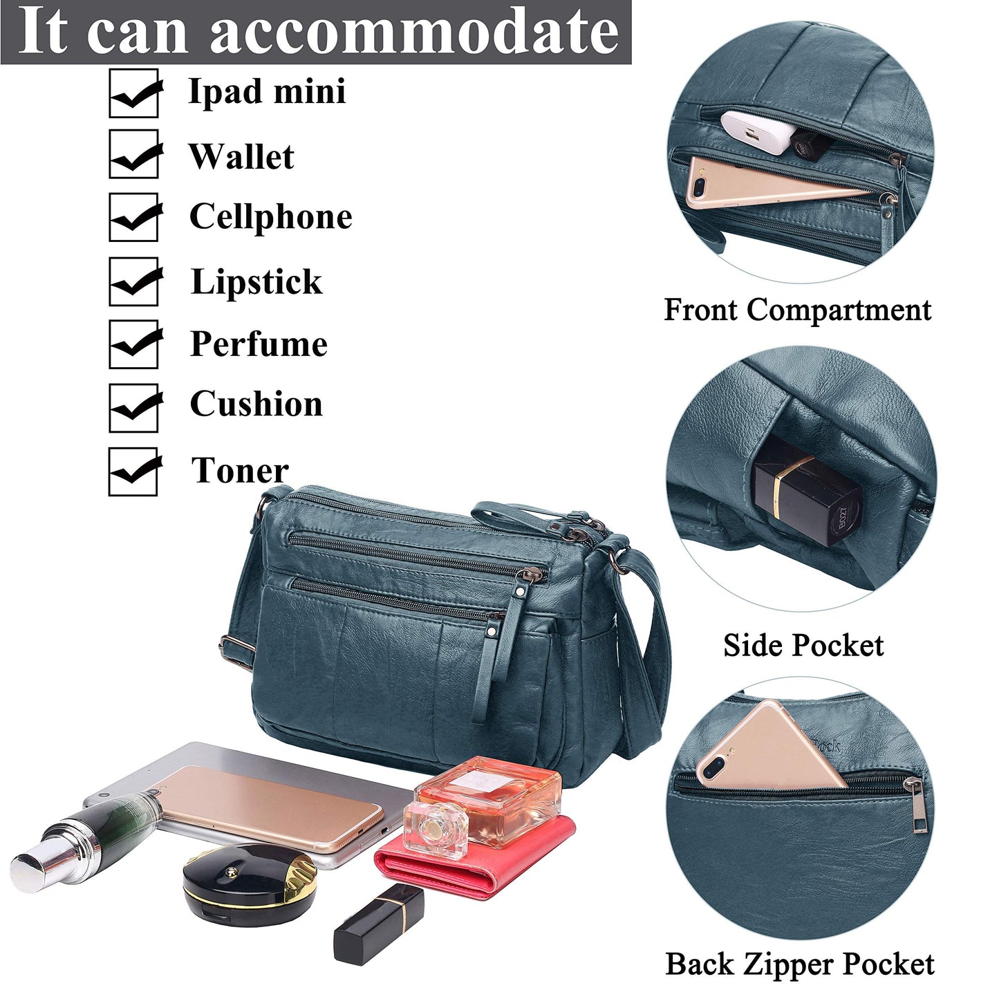 Soft PU Leather Shoulder Bag Crossbody Purse