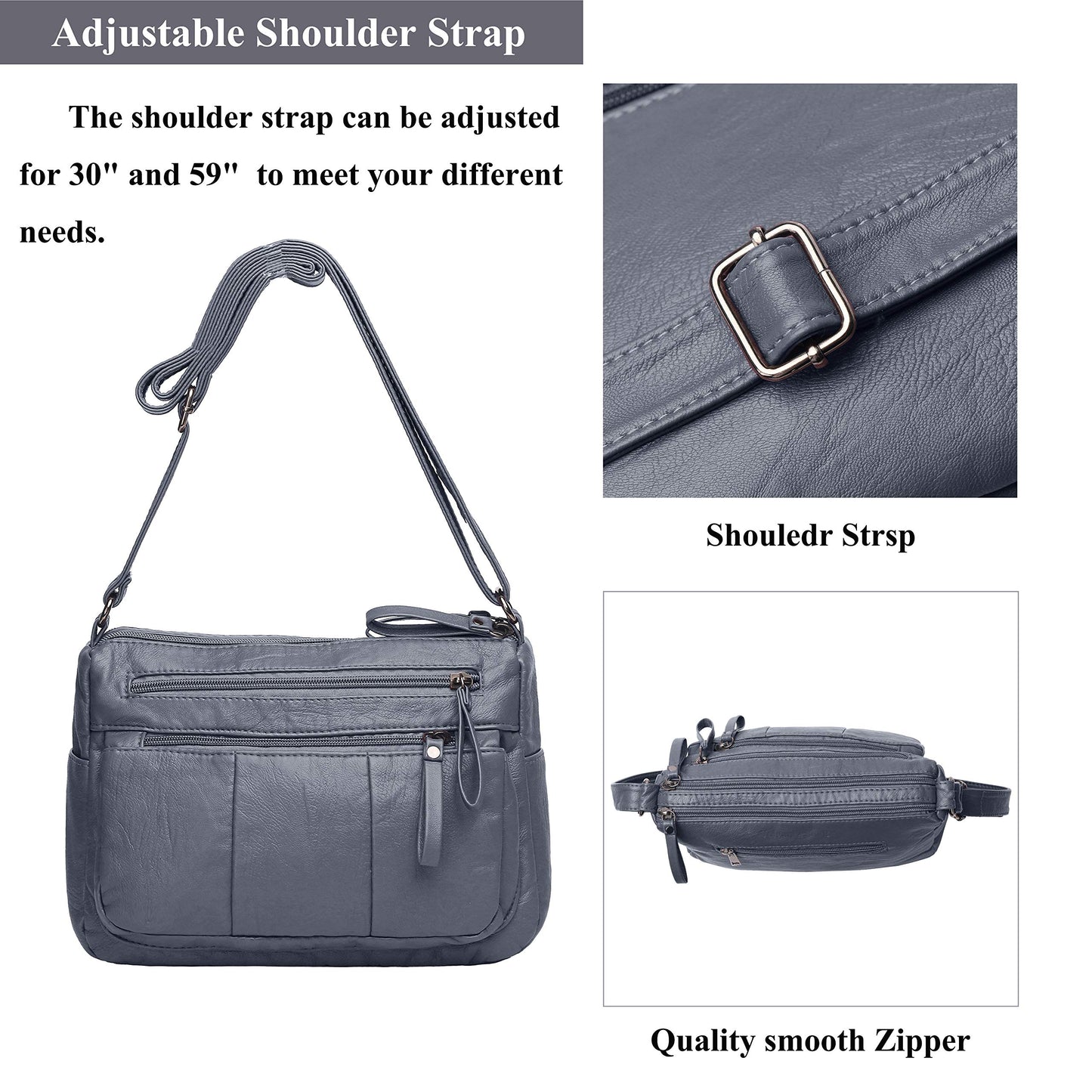 Soft PU Leather Shoulder Bag Crossbody Purse