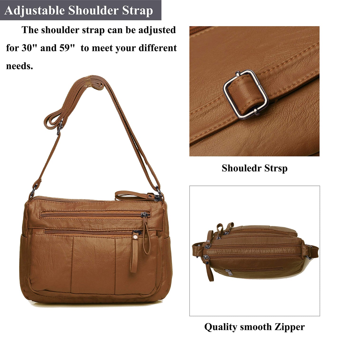 Soft PU Leather Shoulder Bag Crossbody Purse