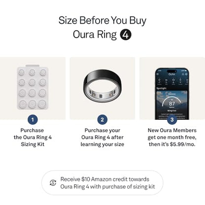 Oura Ring 4 - Rose Gold - Size 8 - Smart Ring - Size First with Oura Ring 4 Sizing Kit - Sleep Tracking Wearable - Heart Rate - Fitness Tracker - Up to 8 Days of Battery Life