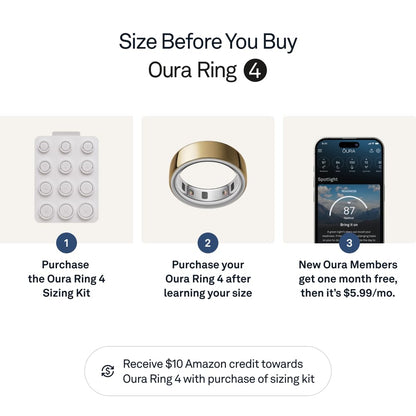 Oura Ring 4 - Rose Gold - Size 8 - Smart Ring - Size First with Oura Ring 4 Sizing Kit - Sleep Tracking Wearable - Heart Rate - Fitness Tracker - Up to 8 Days of Battery Life