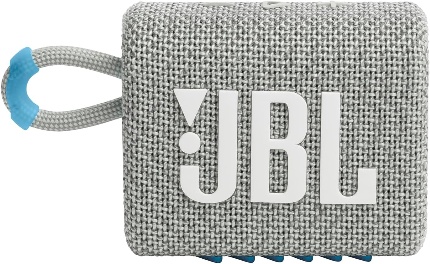 JBL Go 3 - Portable Mini Bluetooth Speaker, big audio and punchy bass, IP67 waterproof and dustproof, 5 hours of playtime, speaker for home, outdoor and travel (White)