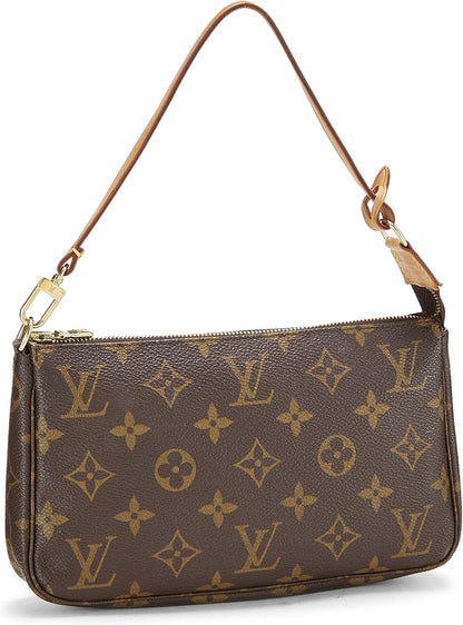 Pre-Loved Monogram Canvas Pochette Accessoires, Brown