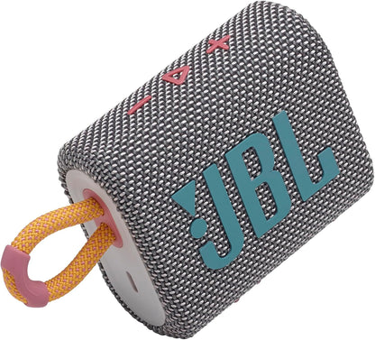 JBL Go 3 - Portable Mini Bluetooth Speaker, big audio and punchy bass, IP67 waterproof and dustproof, 5 hours of playtime, speaker for home, outdoor and travel (White)