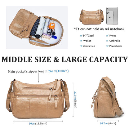 Soft PU Leather Shoulder Bag Crossbody Purse